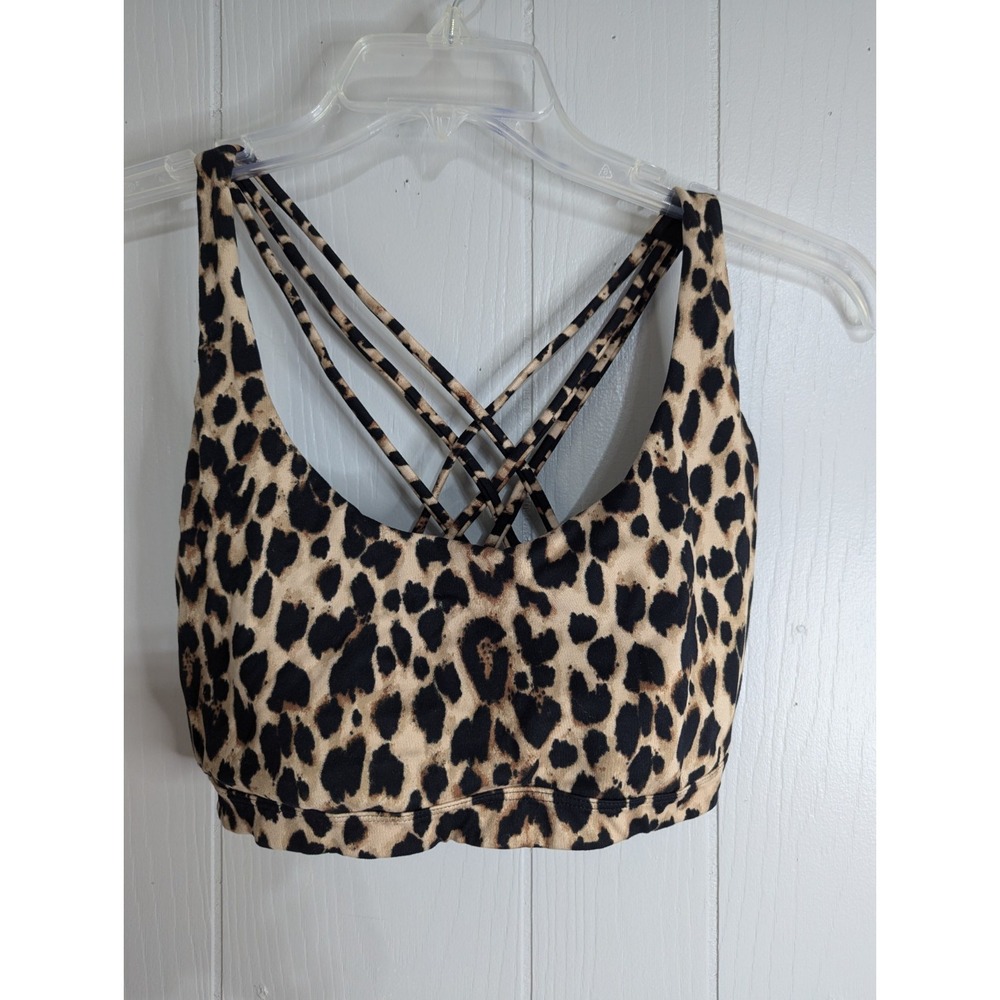 Victorias Secret L Bralette leopard animal print crisscross strappy back wireles